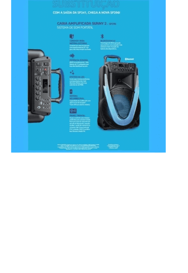 Caixa De Som Amplificada Sunny Ii 800w Sp396 - Image 3