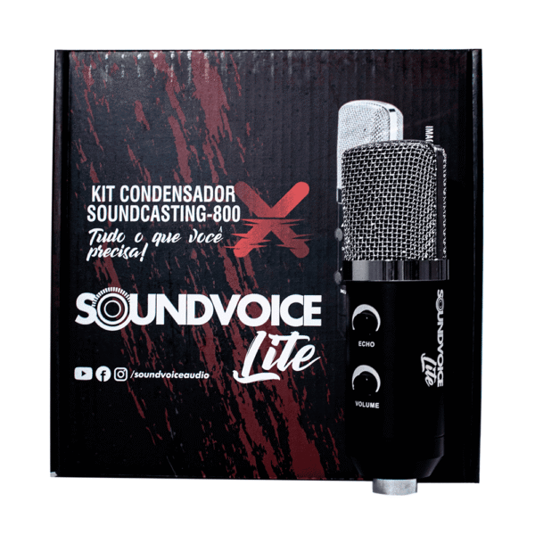 Kit Microfone Condensador SoundVoice SoundCasting 800X