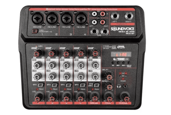 Mesa De Som 6 Canais Interface Soundvoice Mc6 Bt