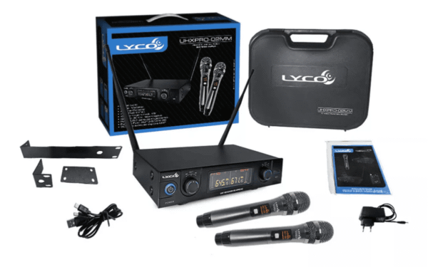 Microfone Lyco Uhxpro-02mm Uhf Sem Fio Duplo Lcd Com Maleta